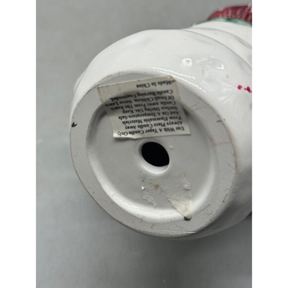 Christmas Ceramic Snowman Taper Candlestick Holder Figurine 8" Tall Used READ - Picture 10 of 10